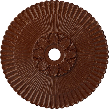 Ekena Millwork Melonie Ceiling Medallion (Canopies up to 6 1/4"), 36 1/4"OD x 1 7/8"P, Burnished Mahogany Crackle CM36MEBMC